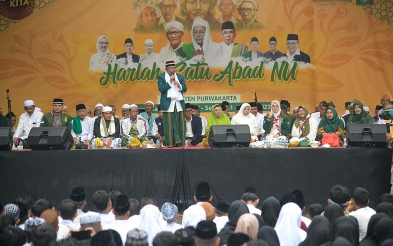 Anne Ratna Mustika Hadiri Kirab Kebangsaan Harlah 1 Abad NU Purwakarta