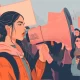 Ilustrasi seorang aktivis perempuan menyuarakan aspirasinya di ruang publik (Foto: Freepik)