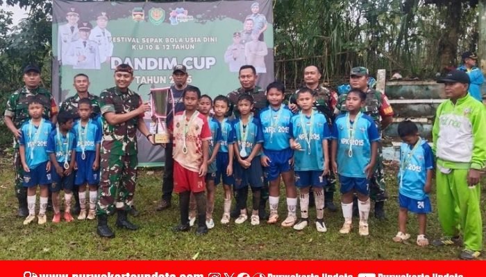 Turnamen Sepak Bola Usia Dini U-10 “Dandim Cup” 2025 Meriahkan HUT RI ke-80 di Purwakarta
