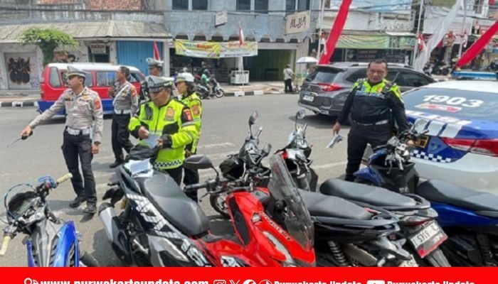 Suara Bising Dikeluhkan Warga, Polres Purwakarta Gelar Razia Knalpot Brong