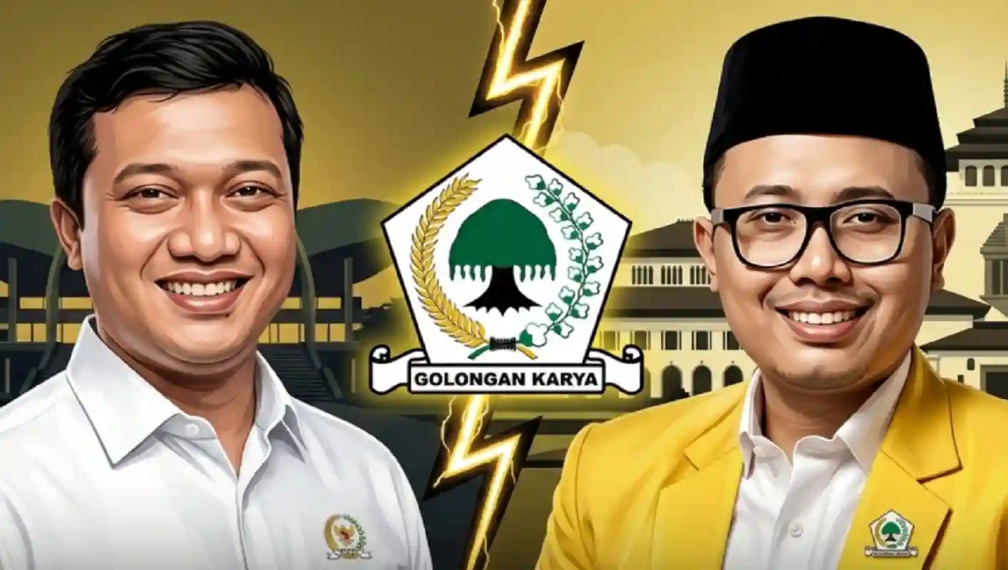 Kandidat Musda Golkar Jabar 2026 Daniel Mutaqien dan Ahmad Hidayat.