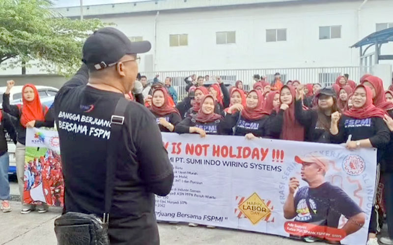 Buruh dari FSPMI Kabupaten Purwakarta