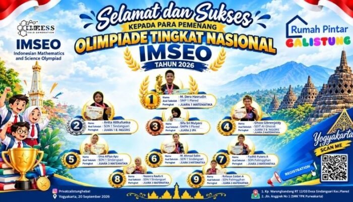 Sembilan Pelajar Purwakarta dari Rumah Pintar Calistung Borong Prestasi di Olimpiade Nasional IMSEO 2026
