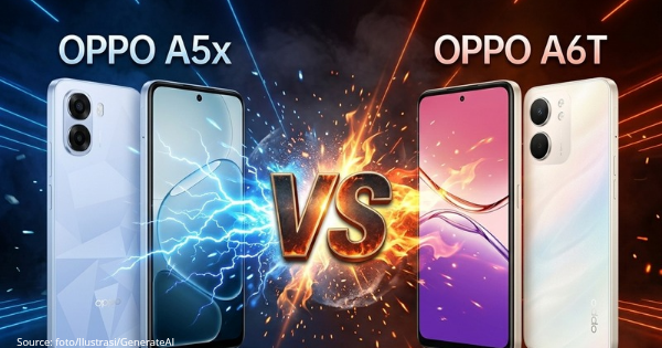 Adu Spesifikasi OPPO A5x vs OPPO A6T: HP Murah Bertahan Militer dengan Baterai Hingga 6.500 mAh