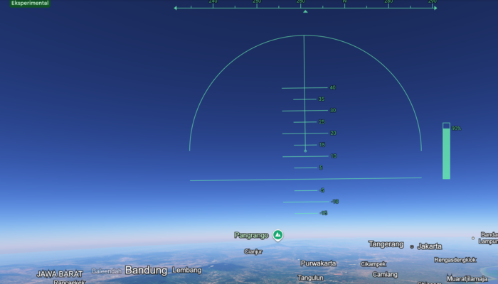 Fitur Flight Simulator di Google Earth memungkinkan pengguna menjelajahi berbagai wilayah menggunakan pesawat virtual.