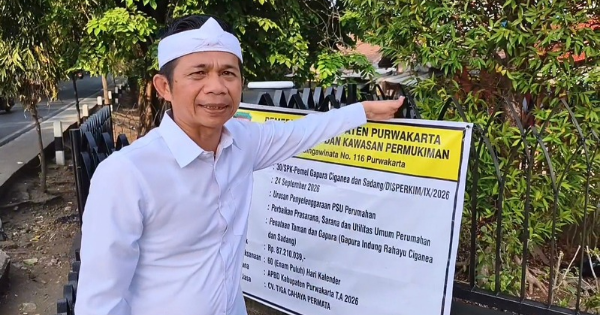 Papan Proyek Disperkim Dicantolkan di Pagar Taman, Bupati Purwakarta Om Zein Langsung Meradang