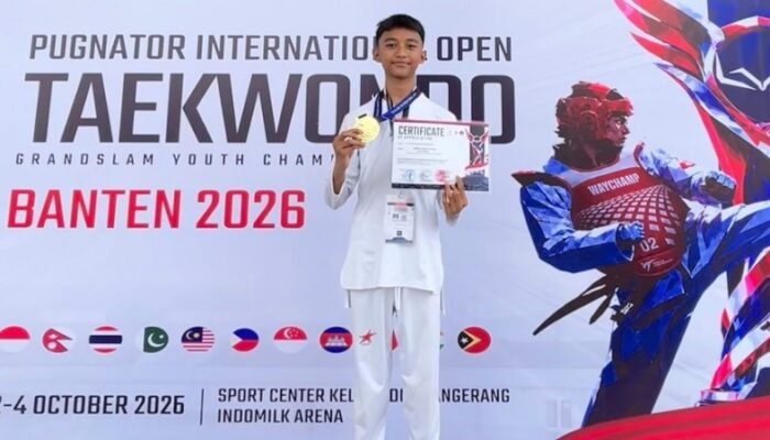 Siswa SMPN 1 Purwakarta, Mirza Arsad Putra Raih Medali Emas di Pugnator International Open Taekwondo 2026
