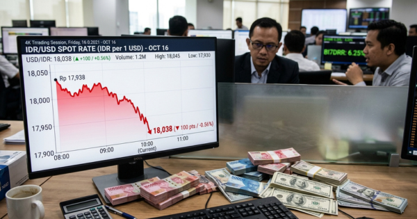 Rupiah Anjlok ke Level Rp18.038 per Dolar AS, Tertekan Konflik Timur Tengah dan Sell-Off IHSG